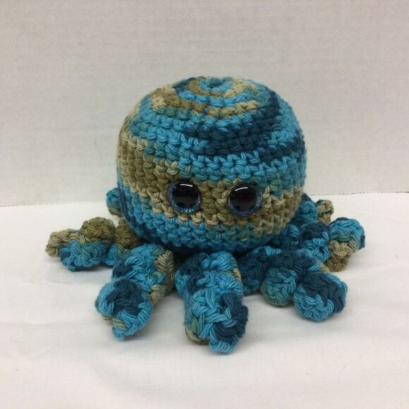 Handmade Crochet Octopus Plush-Soft Amigurumi Toy-Gift Sea Nautical Ocean Decor - Picture 15 of 16